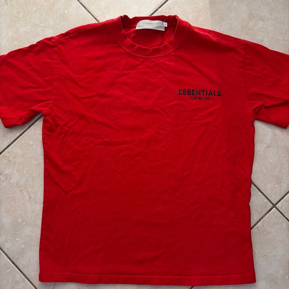 Essentials Bold Red Short Sleeve Tee